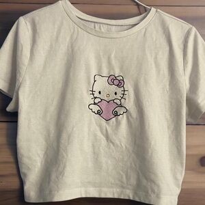Hello Kitty white embroidered crop top